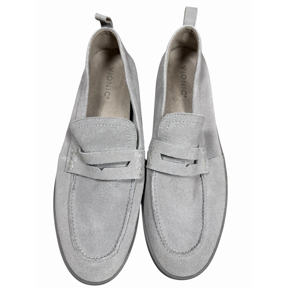 Vionic Uptown Suede Loafers Gray Orthotic Comfort Slip On Womens‎ Size 12